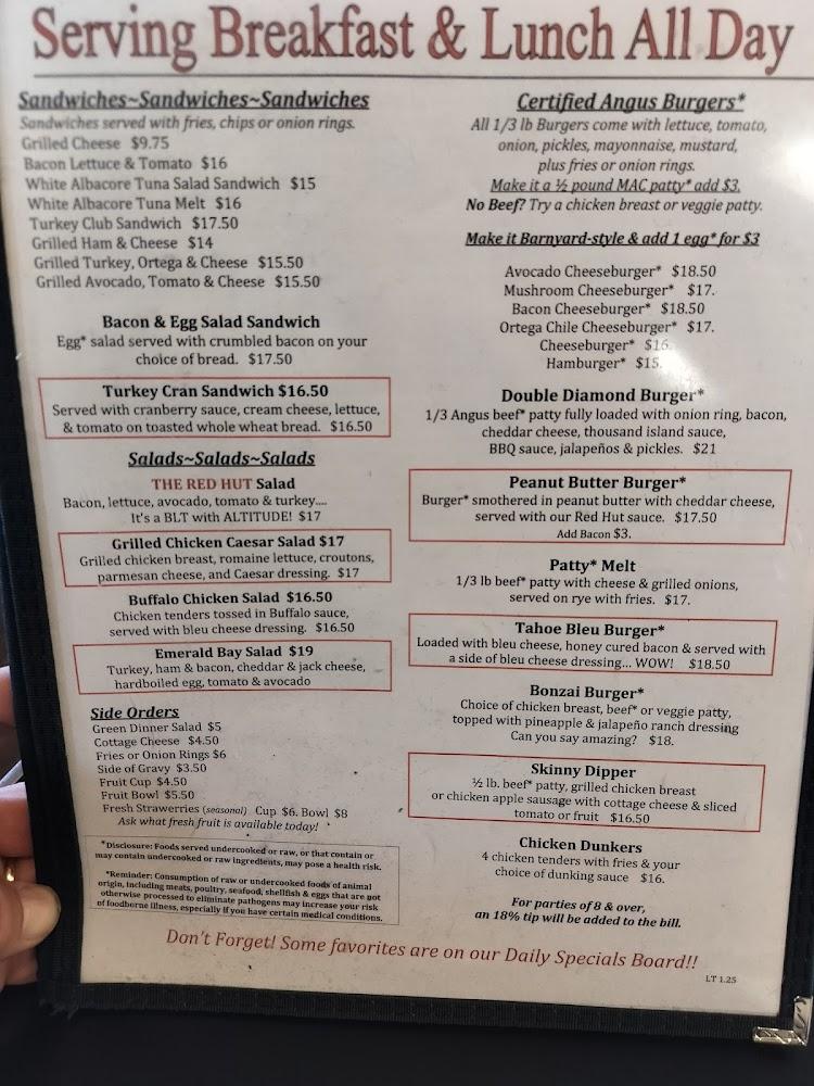 The Red Hut Cafe Menu image 1