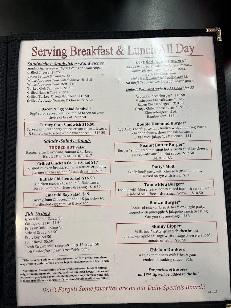 The Red Hut Cafe Menu image 4